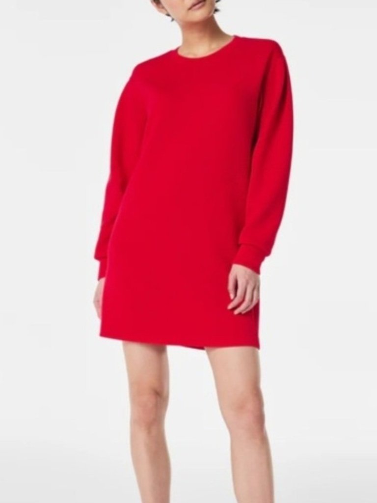 Nwt Spanx Airessentials Crew Neck Dress In Spanx Red Size Large